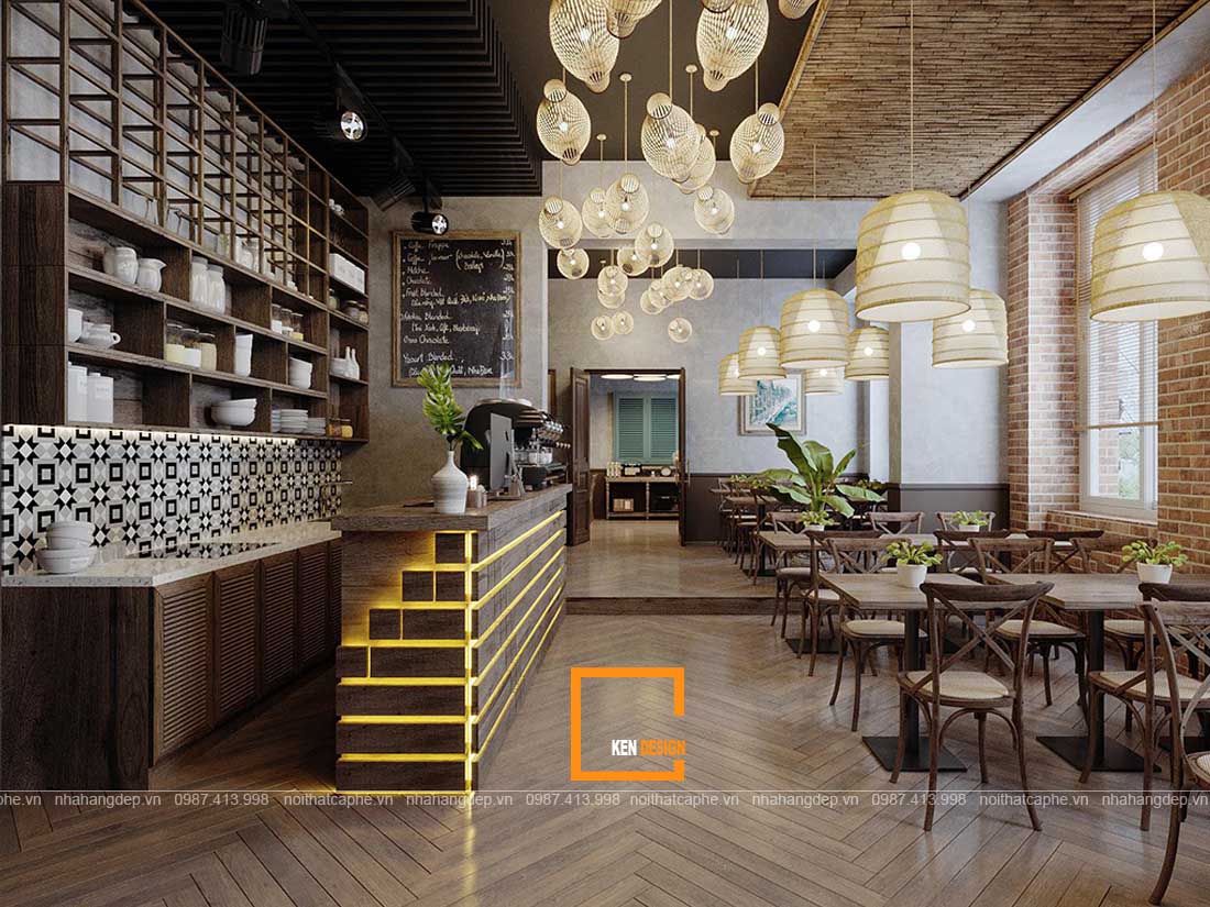 Các không gian cơ bản trong thiết kế nhà hàng 1 tầng
