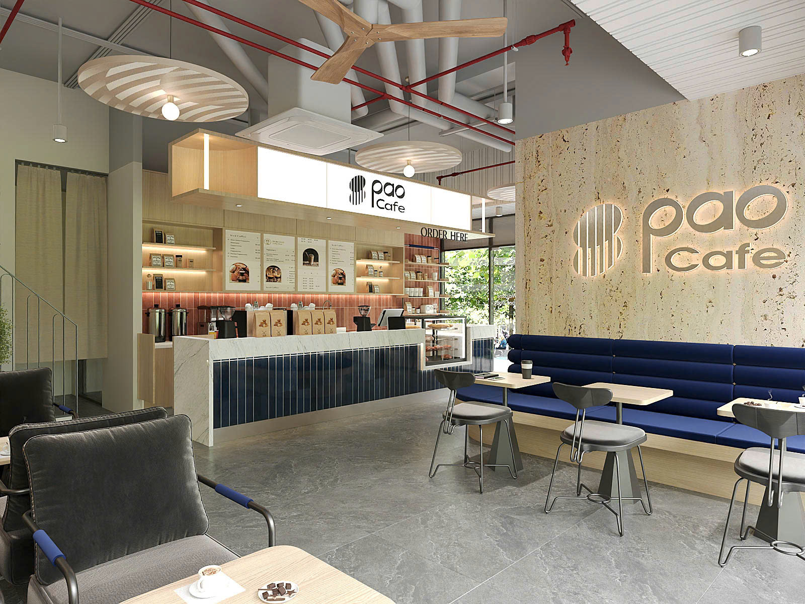 Bí quyết thiết kế quán cafe PAO tại Vinhomes Smart City chỉ với 500 triệu