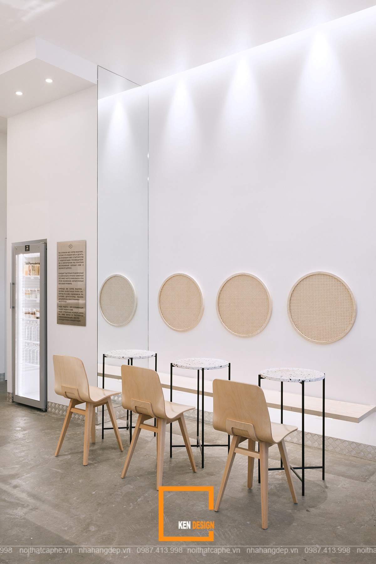 thiết kế nội thất quán cafe phong cách tối giản