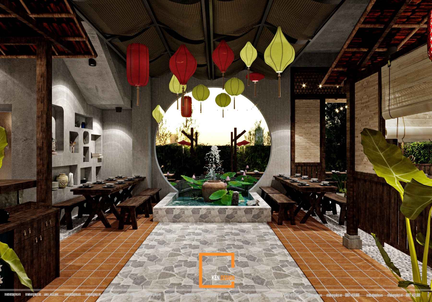 Thiết kế nhà hàng Hoa Sơn Quán