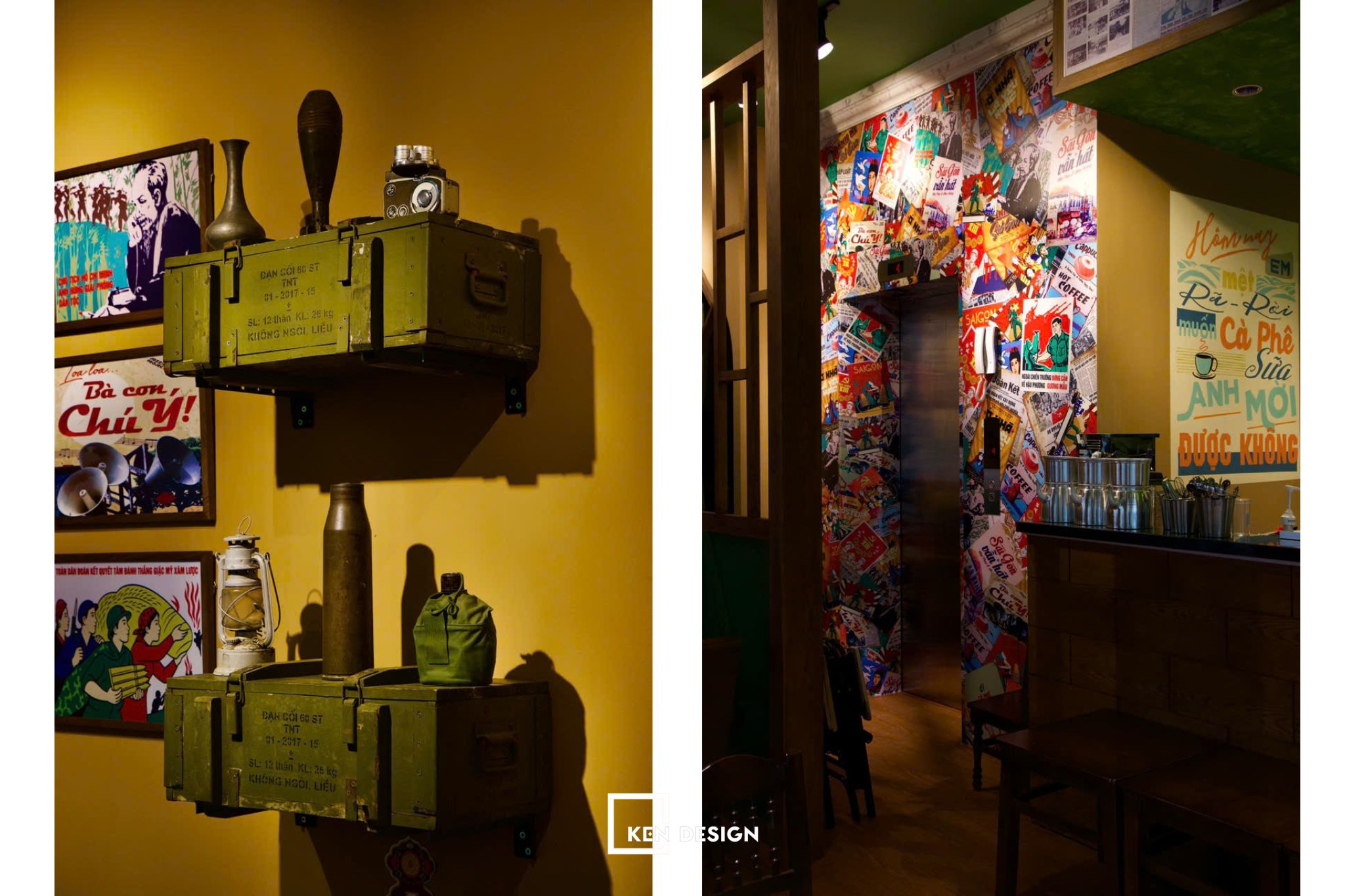 Thiết kế quán cafe bao cấp 80m2 với 350 triệu